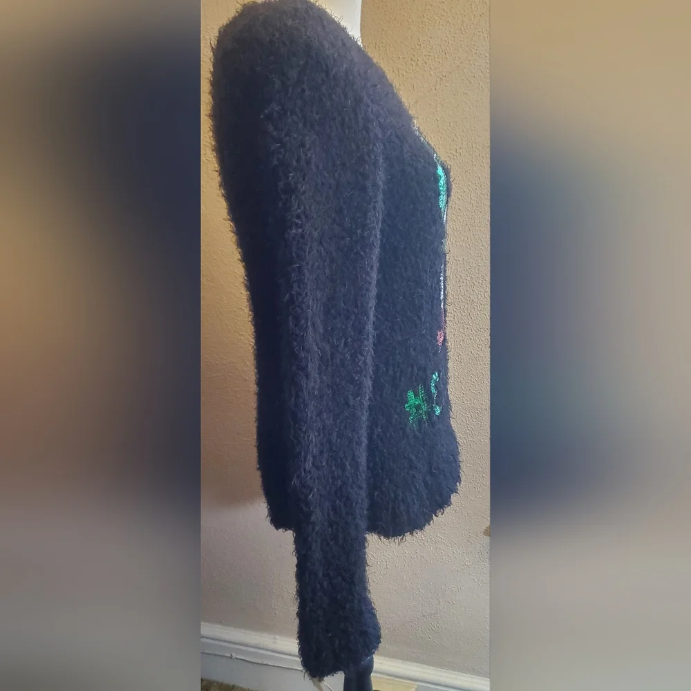 Elfie Selfie ugly christmas sequin sweater size large by Derek‎ Heart